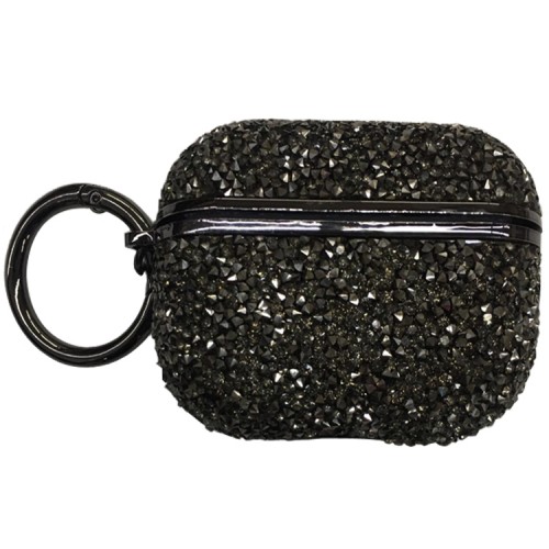 Airpods Pro Glitter Bling Case With Keychain Black